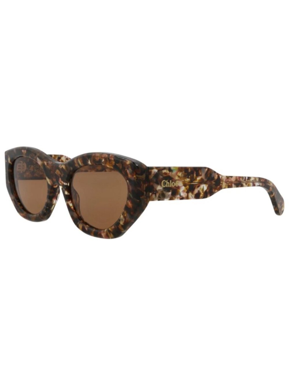 New Chloé Women's Sunglasses Cat Eye Recycled Acetate Frame Havana Havana Brown